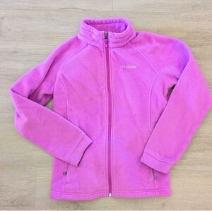 Columbia Girl's Large Zip Up Fleece Purple Jacket